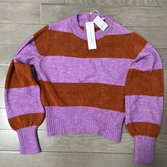 Topshop Sweaters - NWT Topshop Striped Cropped Sweater Size 2